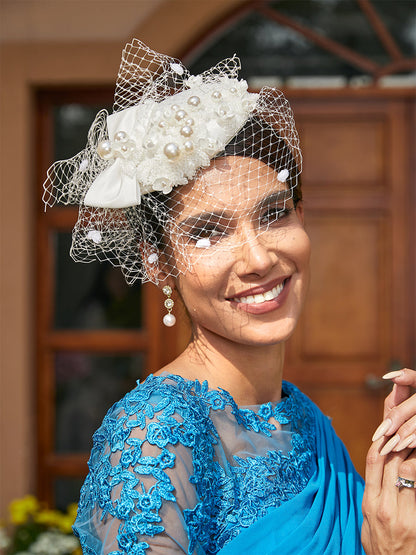 Fascinadores Elegantes em Tule com Pérola