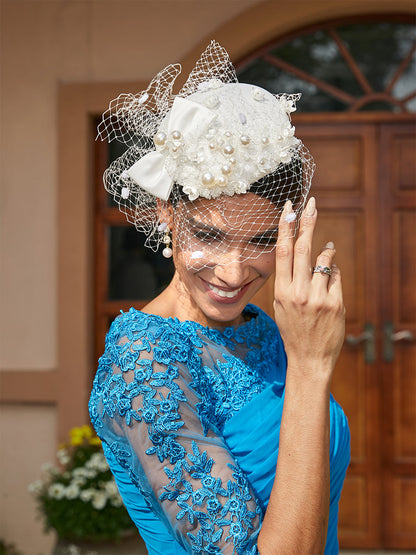 Fascinadores Elegantes em Tule com Pérola
