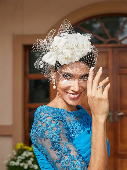 Fascinadores Elegantes em Tule com Pérola