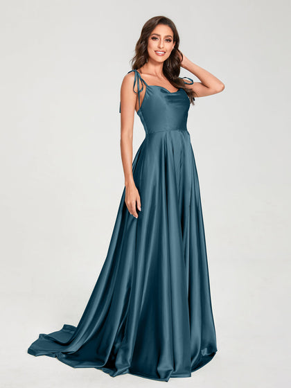 Vestido de Dama de Honra Azul-Petróleo – Lavetir PT